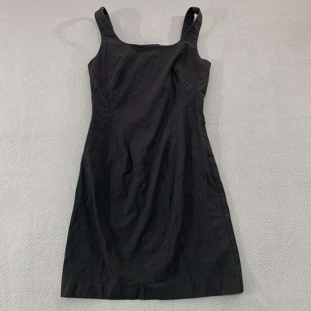 Rag & Bone Dress Womens Small Black Square Neck Sheath Zip Back Made In USA